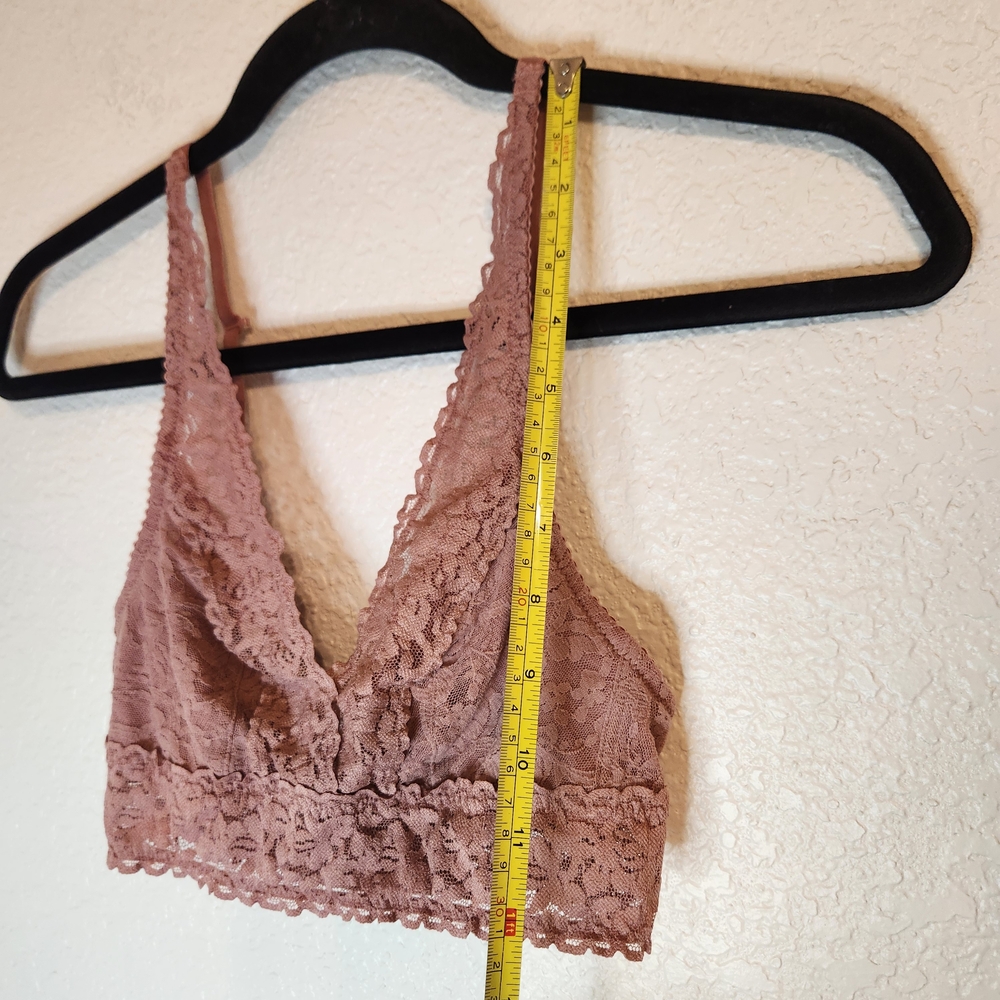 Felina Wireless Lace Bralette, Mauve Pink Size S - Picture 5 of 16